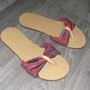 🆕 HAVAIANAS striped sandals red/olive